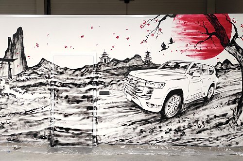Malba v japonském stylu pro autosalon Toyota